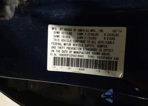 2015 Honda Accord Lx z USA, uszkodzony, nr VIN 1HGCR2F32FA019945